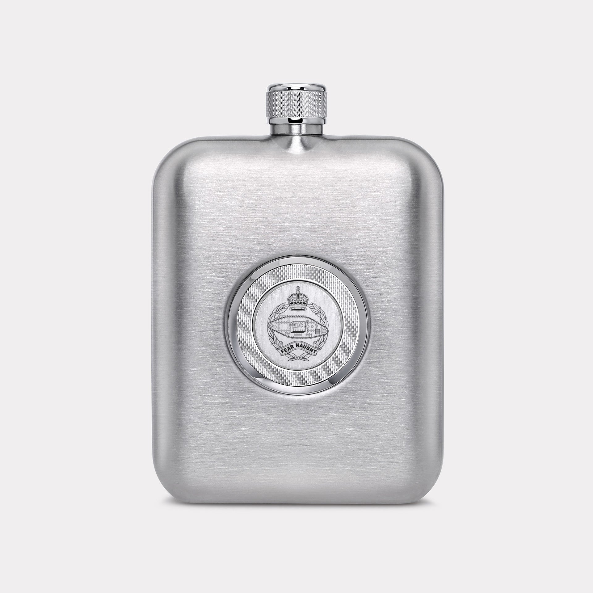 Royal Tank Regiment Hip Flask - Steel