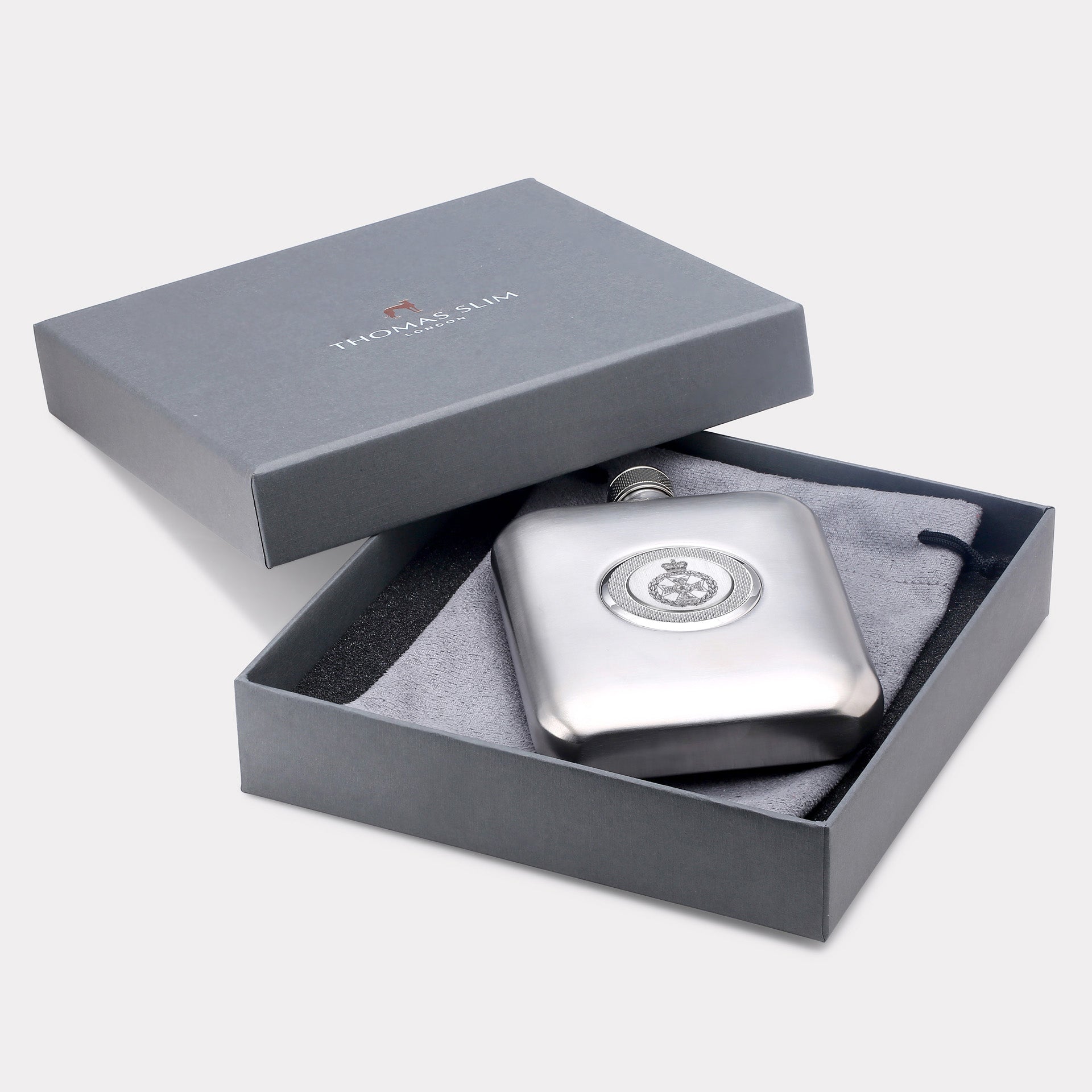 Royal Green Jackets Hip Flask - Steel