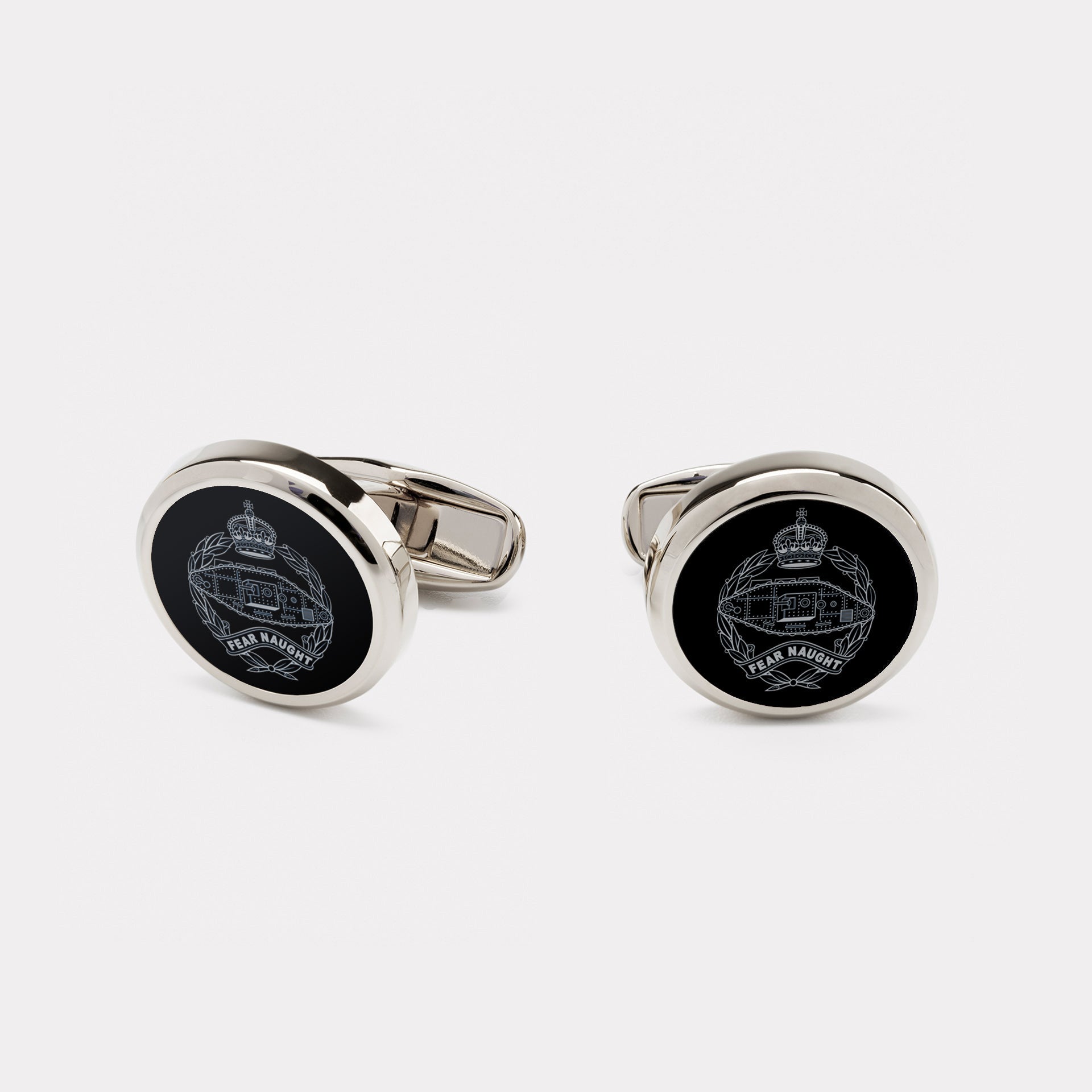 Royal Tank Regiment Cufflinks - Palladium