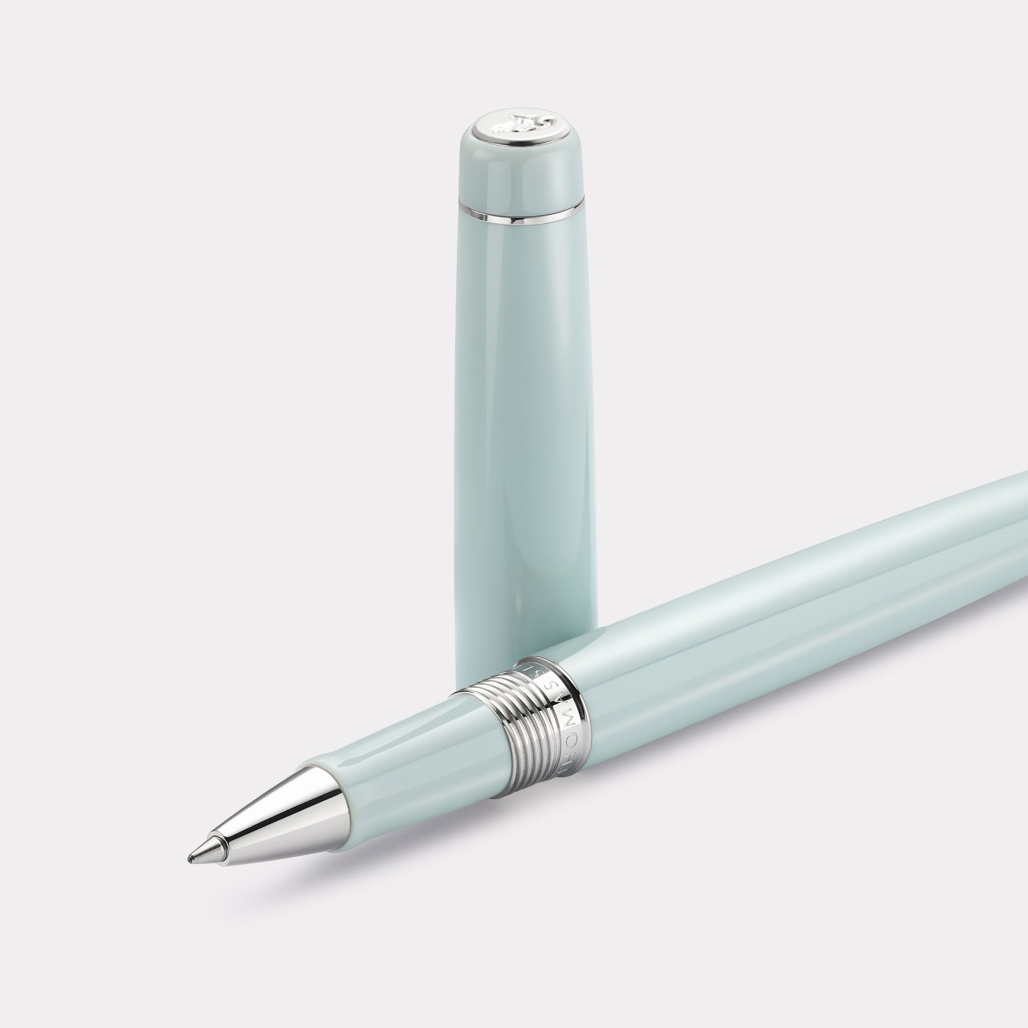 Tangier Classic Chalcedony Blue Rollerball Pen – Steel