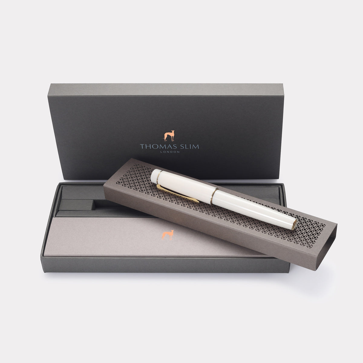 Tangier Mosaic Alabaster White Fountain Pen – Gold