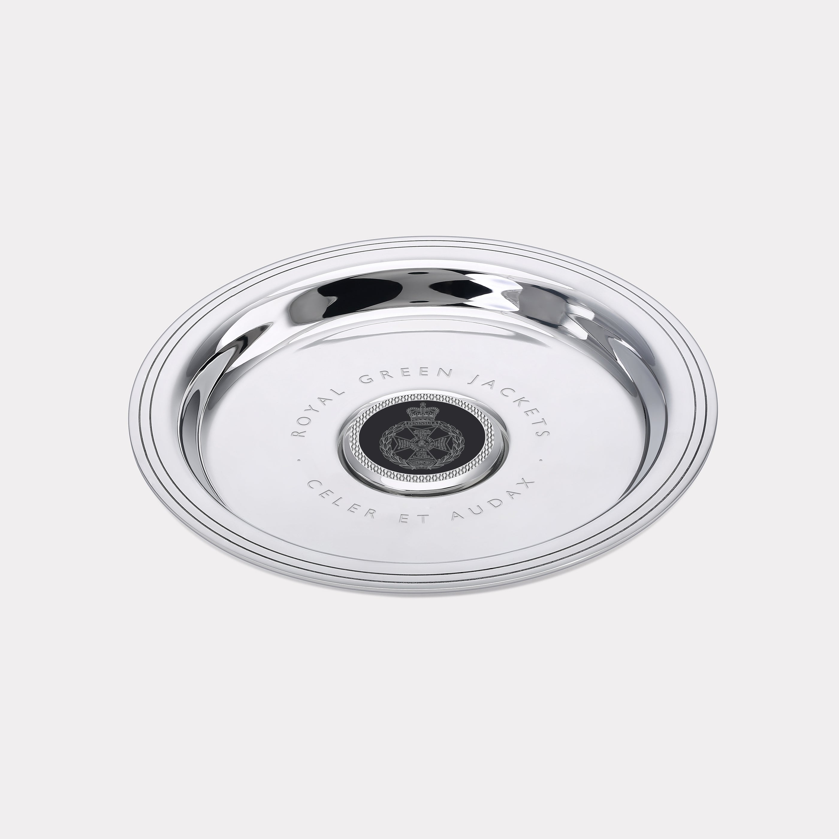 Royal Green Jackets Wine Bottle Tray - Steel