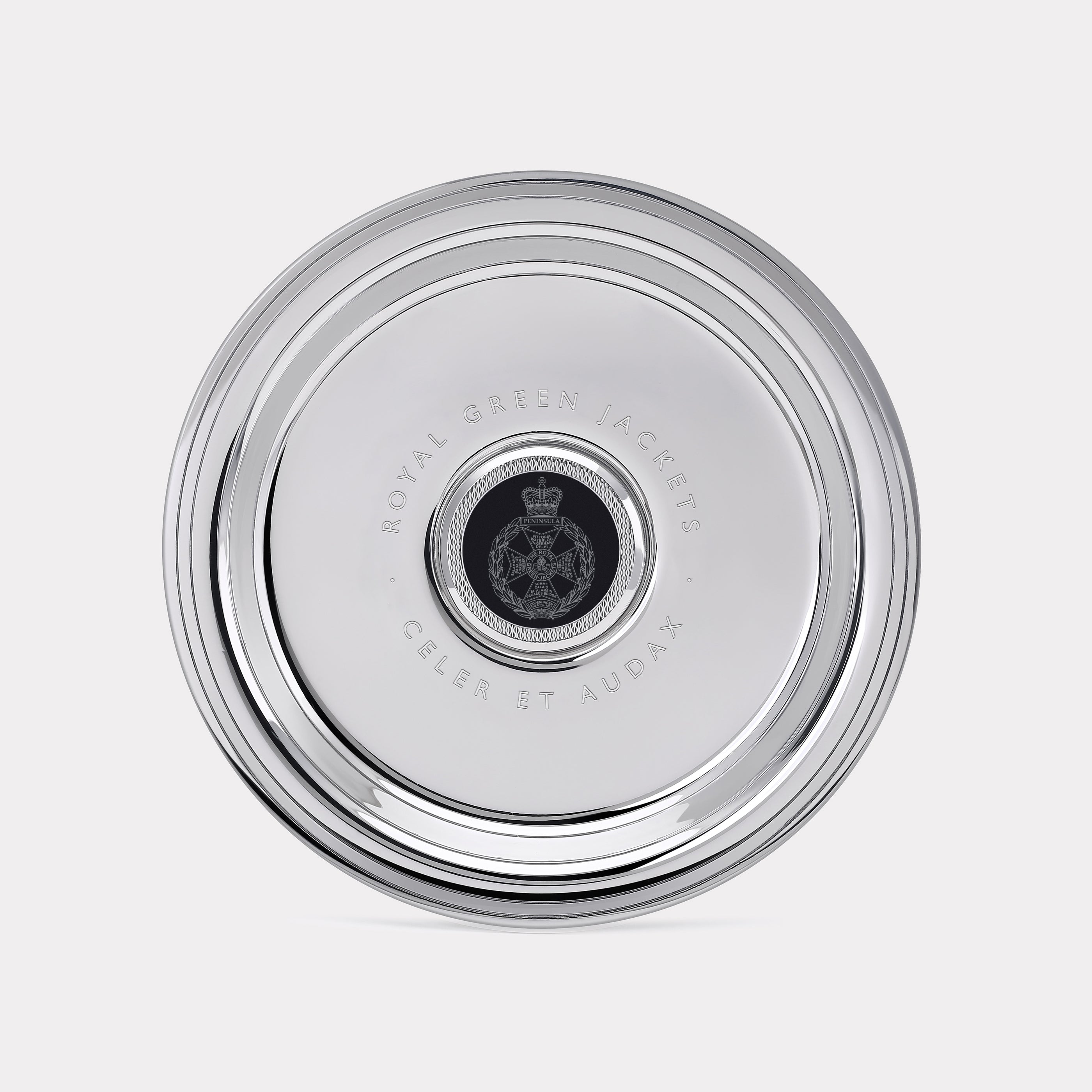 Royal Green Jackets Wine Bottle Tray - Steel