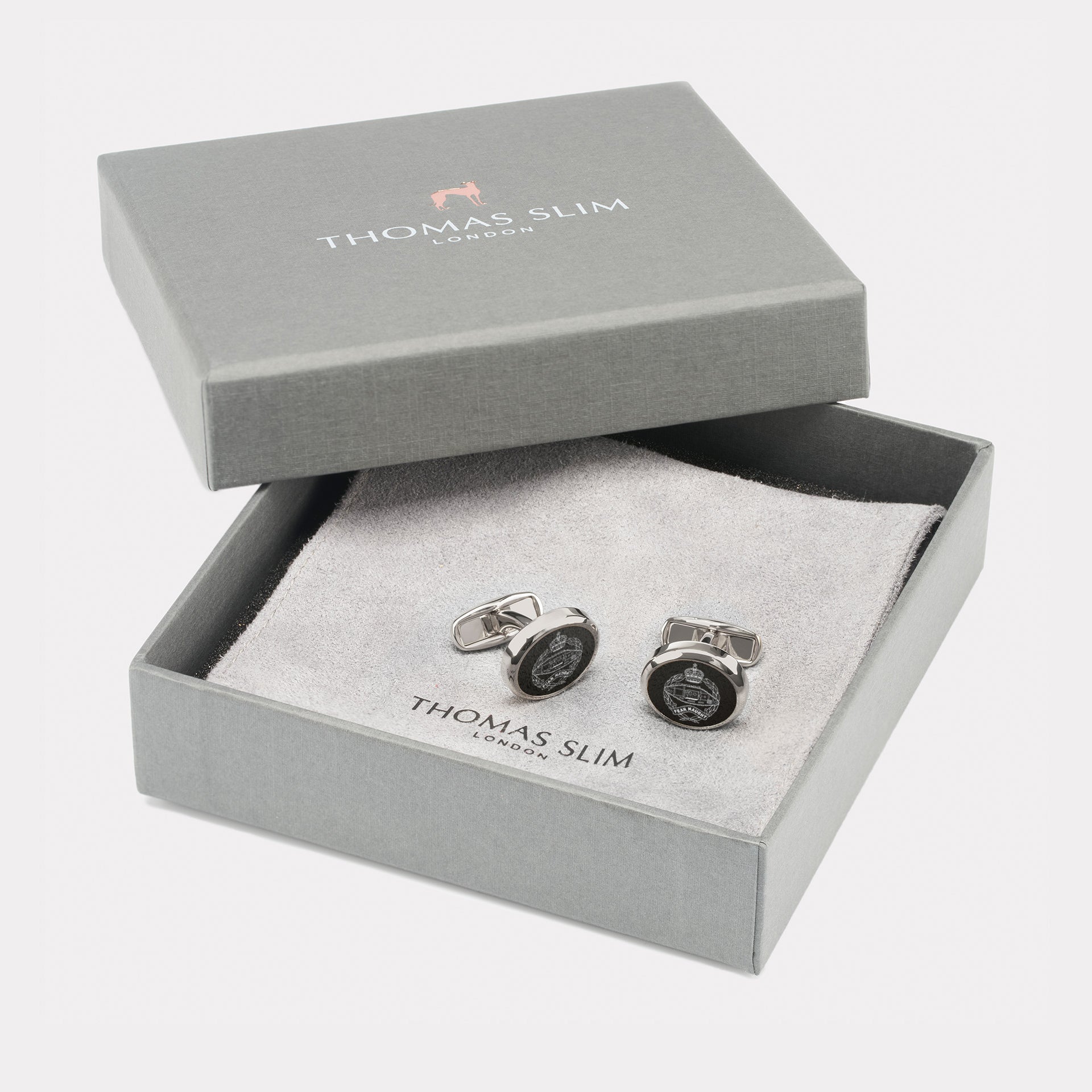 Royal Tank Regiment Cufflinks - Palladium