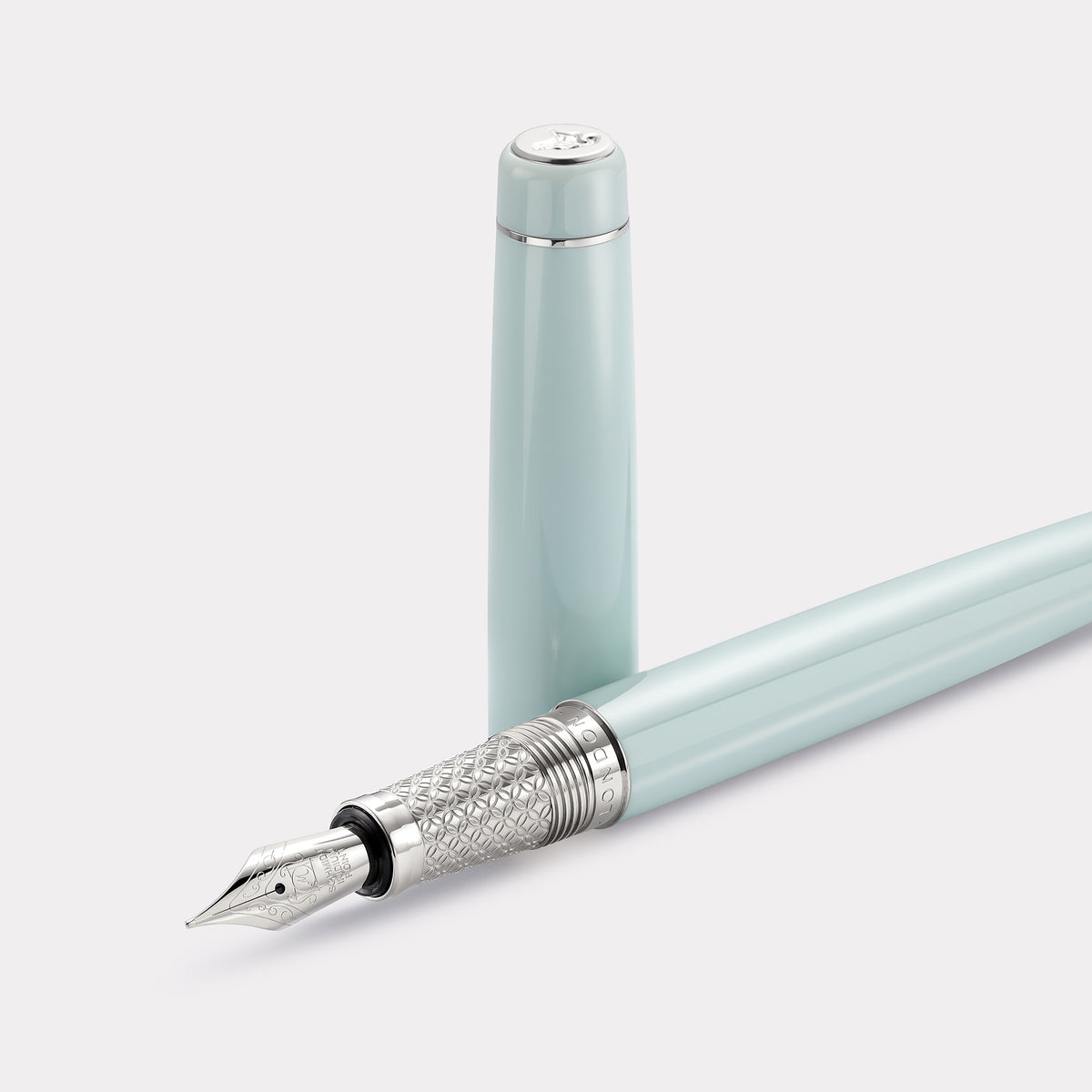 Tangier Mosaic Chalcedony Blue Fountain Pen – Steel