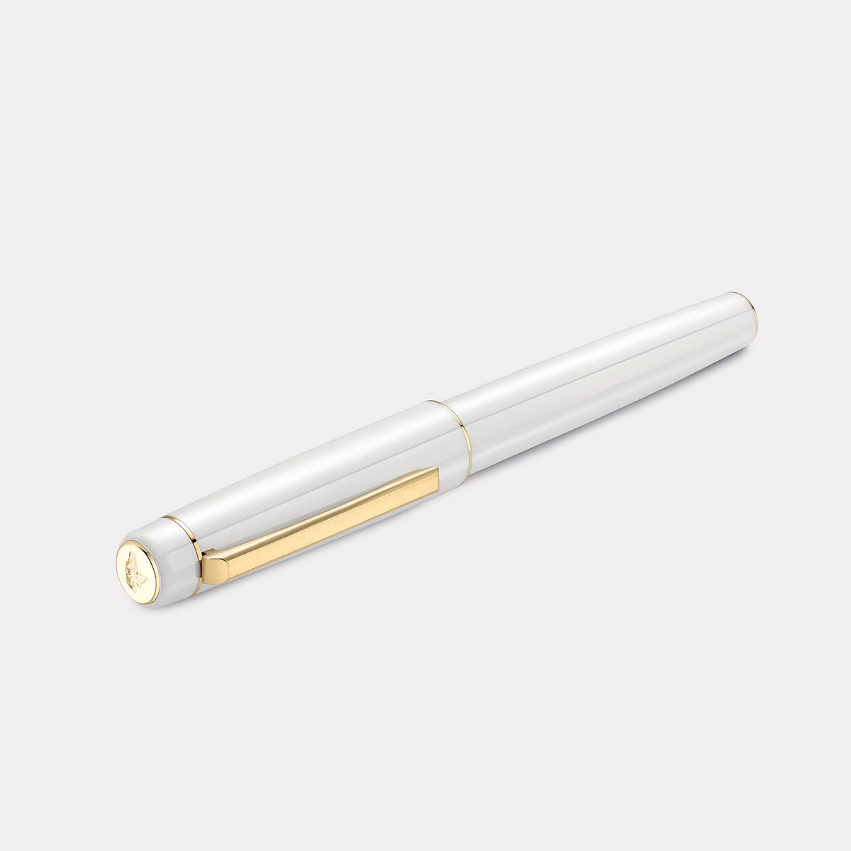 Tangier Mosaic Alabaster White Rollerball Pen – Gold
