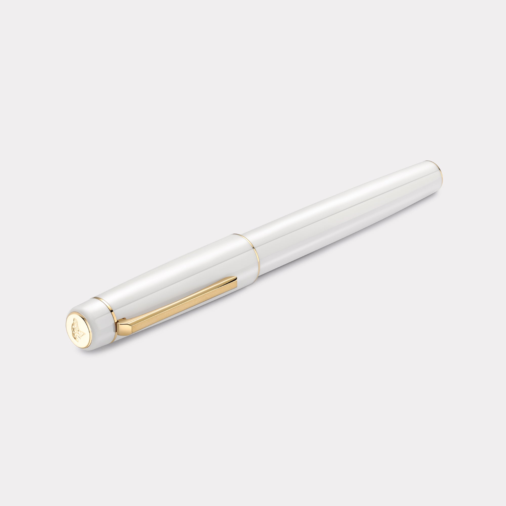 Tangier Classic Alabaster White Fountain Pen – Gold | Thomas Slim